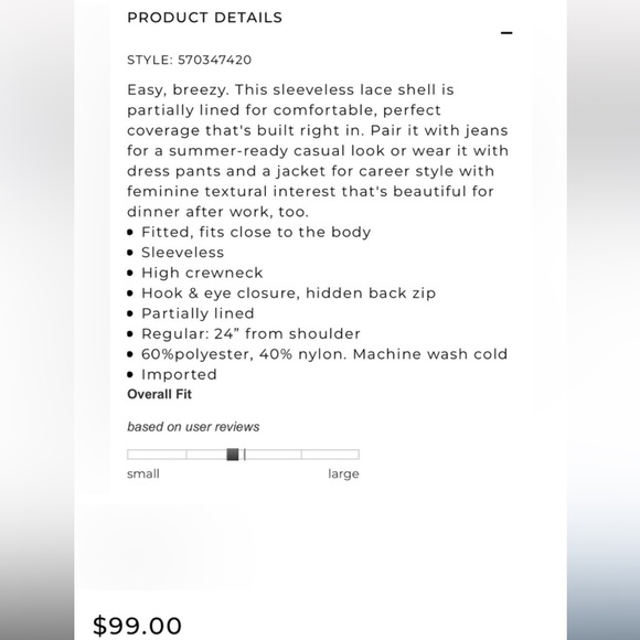 SOLD TO CAVELLE 11/7/25 WHBM NWT Lace Shell 💚 - Picture 14 of 14